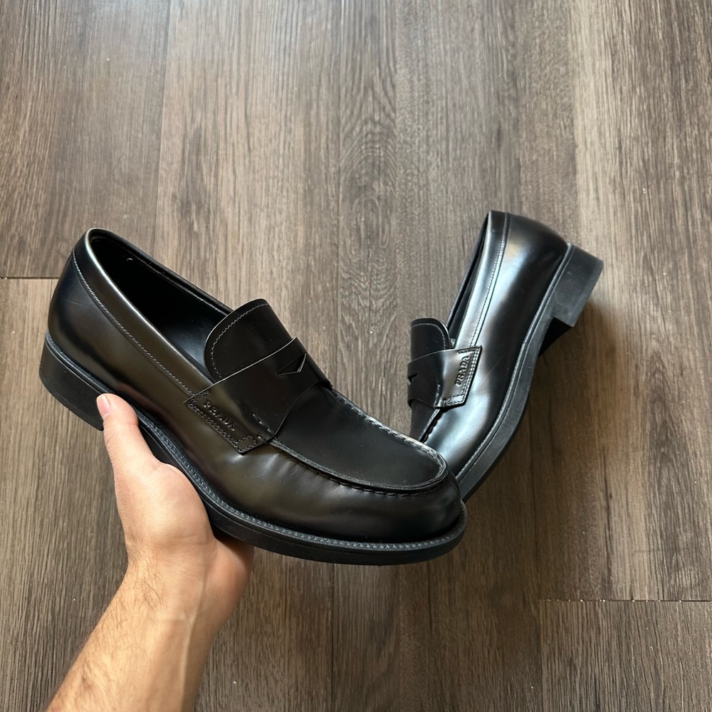Leather Prada loafers